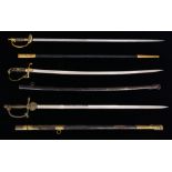 3 German swords: Imperial Railway, Fire Department and Postal