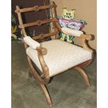 Late Victorian oak armchair