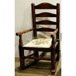 A Primitive child's rocking chair