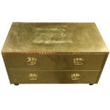 A Hollywood Regency style brass chest