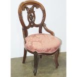 Rococo revival balloon back side chair