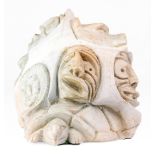 A carved Inuit colored soapstone sculpture