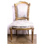 Louis XVI style giltwood carved salon chair circa 1900