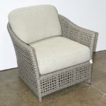 Faux wicker outdoor armchair