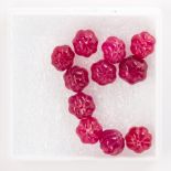 A group of ruby beads