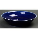 A Chinese monochromatic cobalt blue plate