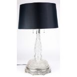 A cut crystal table lamp