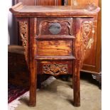 Chinese red lacquered coffer table