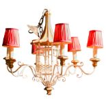 A Chinoiserie decorated chandelier possibly Venetian