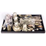 A collection of assorted silverplate and sterling table articles