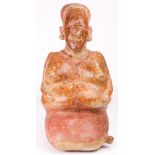 A Pre-Columbian Jalisco Mexico terracotta figure of a seated woman