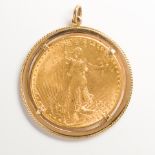 A gold coin pendant