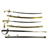 (lot of 3) British officer swords, including Victorian example