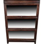 A stacking barrister bookcase, in three parts attributed to Macey, overall 48"h x 34"w x 12"d