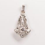 An Art Deco diamond and platinum pendant