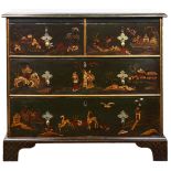 A George III style Chinoiserie decorated commode