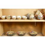 Kutani tea set decorated with Immortals in Satsuma style