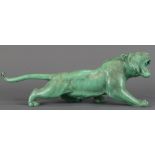 Japanese turquoise cold painted bronze figure of a tiger