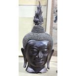 Large Thai bronze head of Buddha