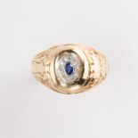 A sapphire, diamond and fourteen karat gold ring, Bailey, Banks & Biddle