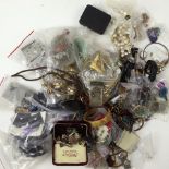 A group of costume jewelry and watches