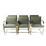 A group of Mies Van Der Rohe Brno chairs