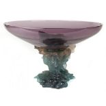 A Daum France pate de verre Bacchus compote