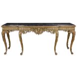 A Louis XV style giltwood console table