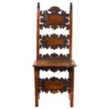 An Italian Lombardo-Venetian walnut chair
