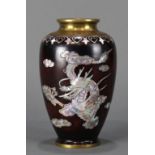 Korean mop inlaid bronze presentation vase