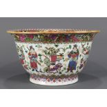 Large Chinese Famille rose figural bowl