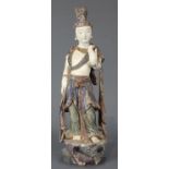 Large Chinese polychrome wood figure of Bodhisstva