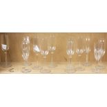 (lot of 13) One shelf of associated champagne glass stemware