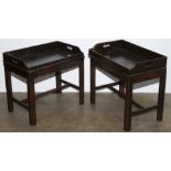 Pair of English tray tables on stand
