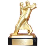 Art Deco style Arthur Murray gilt bronze "Gold "Medal dance trophy