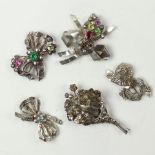 A group of sterling brooches, Hobe