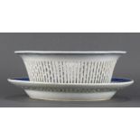 Chinese Export Canton blue and white fruit basket and undertray