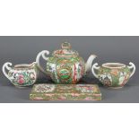 Canton rose medallion 4 pc tea service