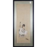 Att to Kano Tosen Nakanobu, Immortal with deer, framed ptg