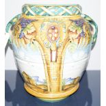 A Spanish majolica style urn