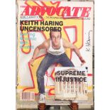 Keith Haring, The Advocate, rare issue, August 1986, bears inscription "Keith Haring"