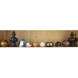 One shelf of decorative items