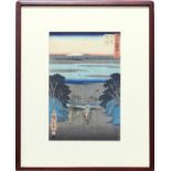 Utagawa Hiroshige (Japanese, 1796-1858), 25th Kanaya: View of the Oi River from the Uphill Road