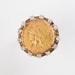 A 1912 United States liberty 1/2 dollar coin ring