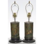 Chinese tole decorated table lamps