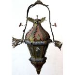 An Italian, possibly Venetian, tole decorated lantern, 19th century