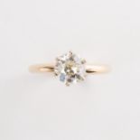 A diamond fourteen karat gold ring