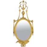 Neoclassical style gilt looking glass