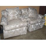 Pair of overstuffed armchairs