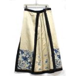 A Chinese silk embroidered skirt